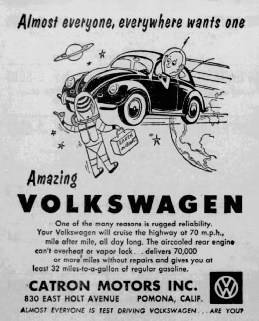 Almost everyone, everywhere wants one - Vintage VW ad