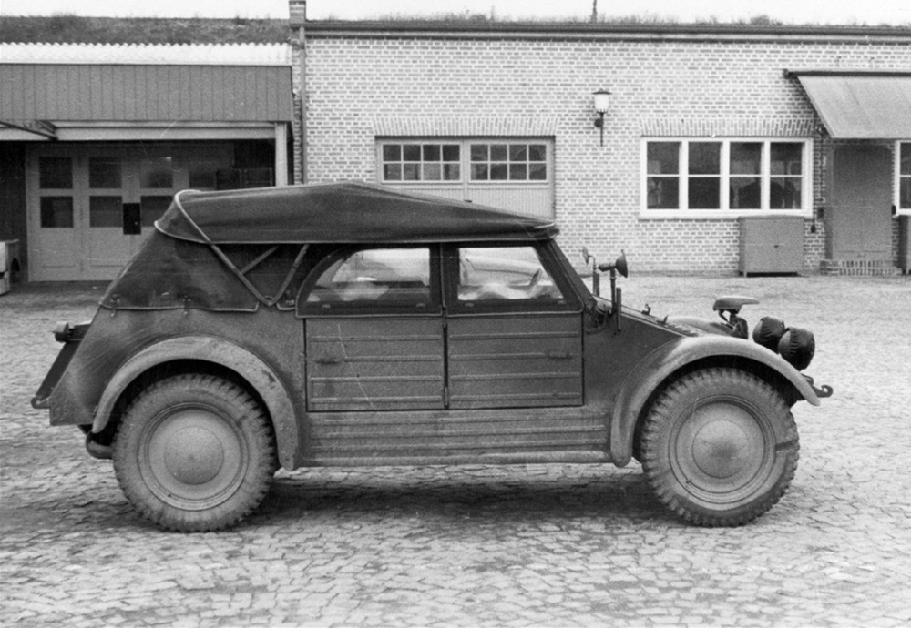 A prototype K&uuml;belwagen pictured at Porsche Werk 1 in Stuttgart-Zuffenhausen in September 1939
