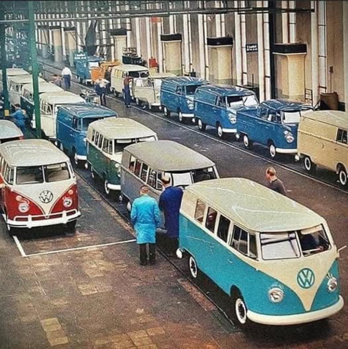 Inside the VW factory with Buses being inspected